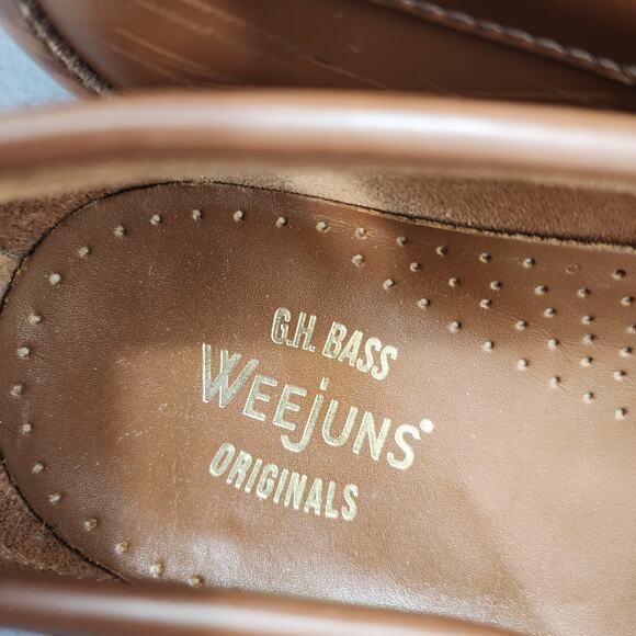 GH Bass Weejuns Mens 10.5D Brown Leather Penny Loafers Classic